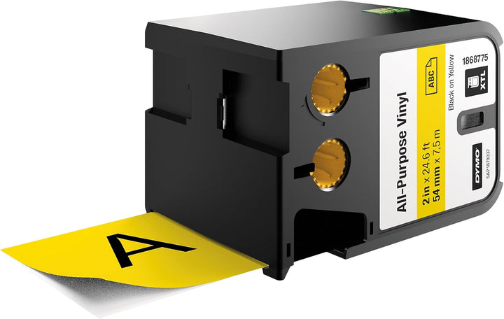 DYMO XTL Allzweck-Vinyletikett | 54 mm x 7 m | Schwarz auf Gelb Schwarz auf Gelb 54 mm x 7 m, Schwar