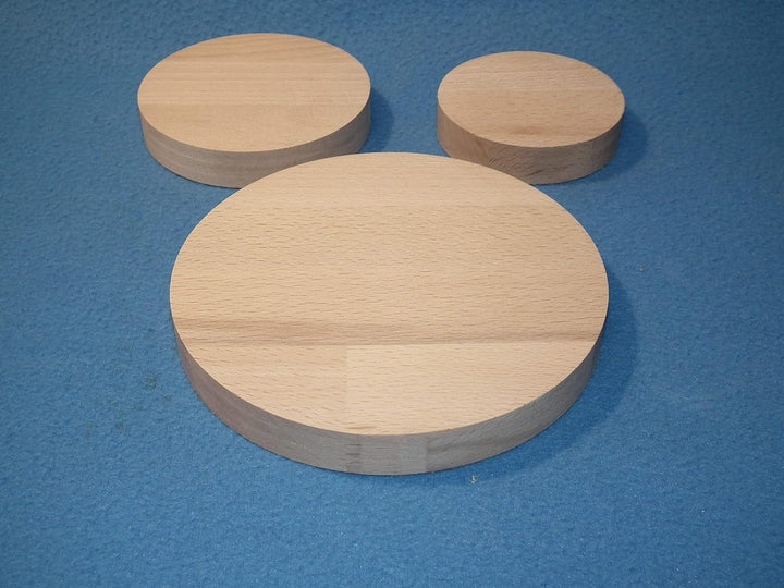 2 x Runde Holzscheibe aus Buche Leimholz 18mm dick mit 15 cm Durchmesser