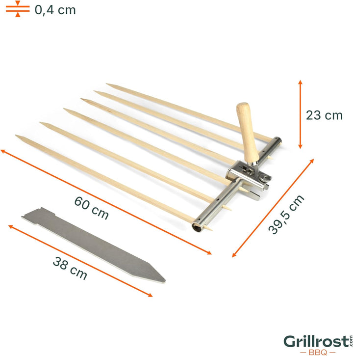 Grillrost.com Das Original Steckelfischhalter | Asado Grill| mit innovativer Höhenverstellung für Fe