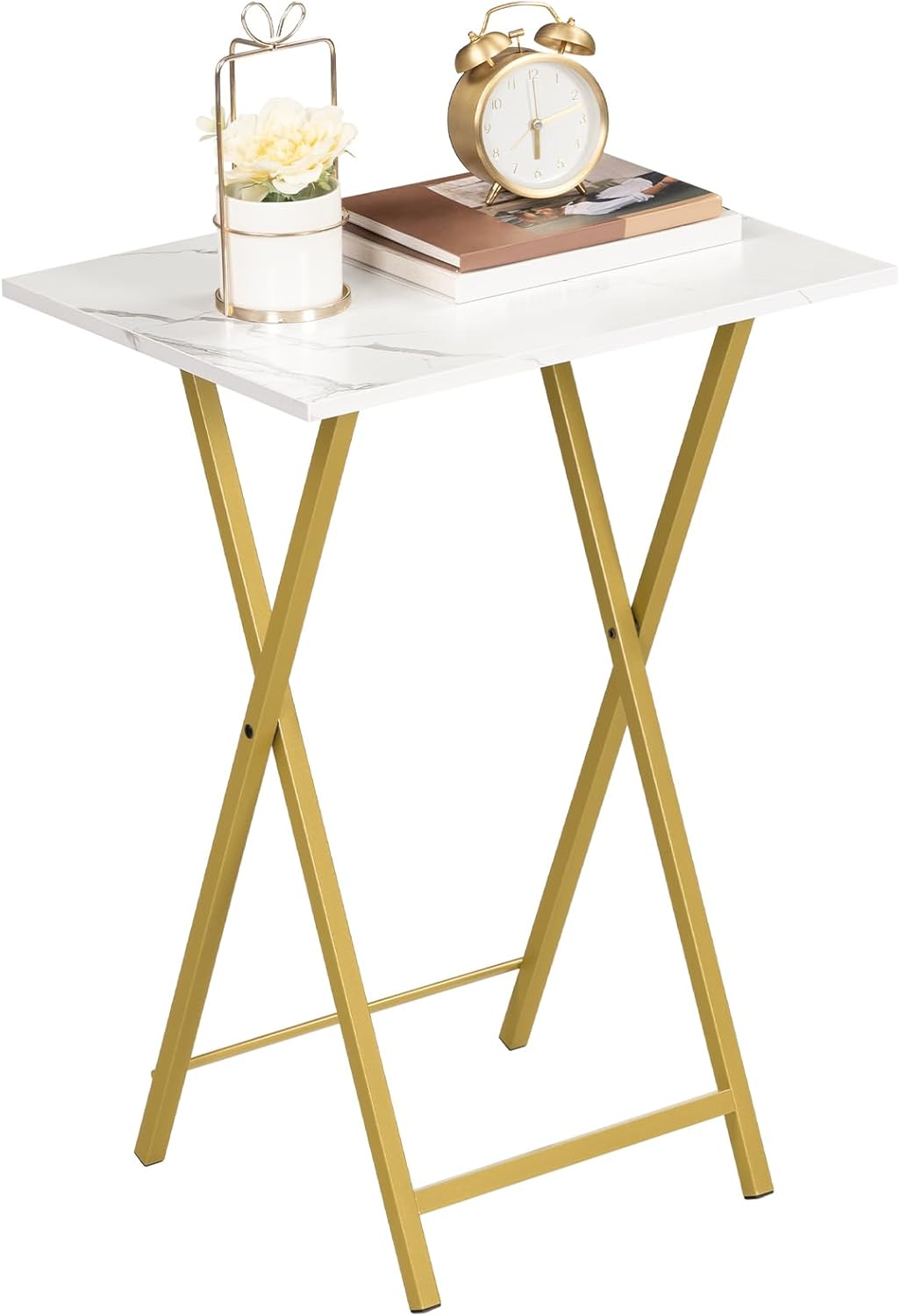 HOOBRO Beistelltisch Klappbar, Kleiner tabletttisch, TV Tray 2er Set, klapptisch Snack Tisch Industr