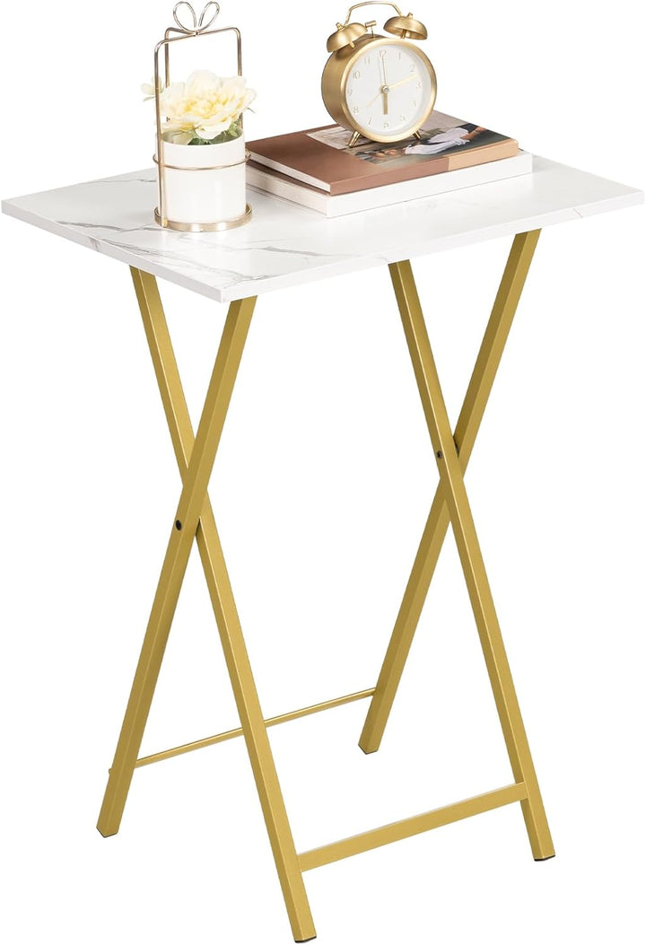 HOOBRO Beistelltisch Klappbar, Kleiner tabletttisch, TV Tray 2er Set, klapptisch Snack Tisch Industr