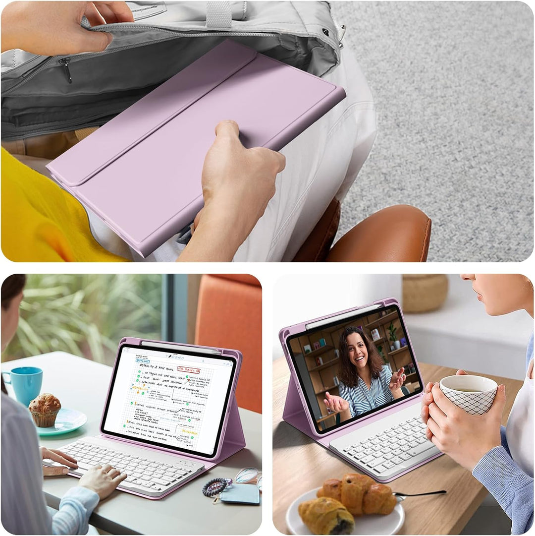 Hülle mit Tastatur für iPad (A16) 11 Zoll 2025/10. Generation 10.9 Zoll 2022, Deutsch QWERTZ Layout