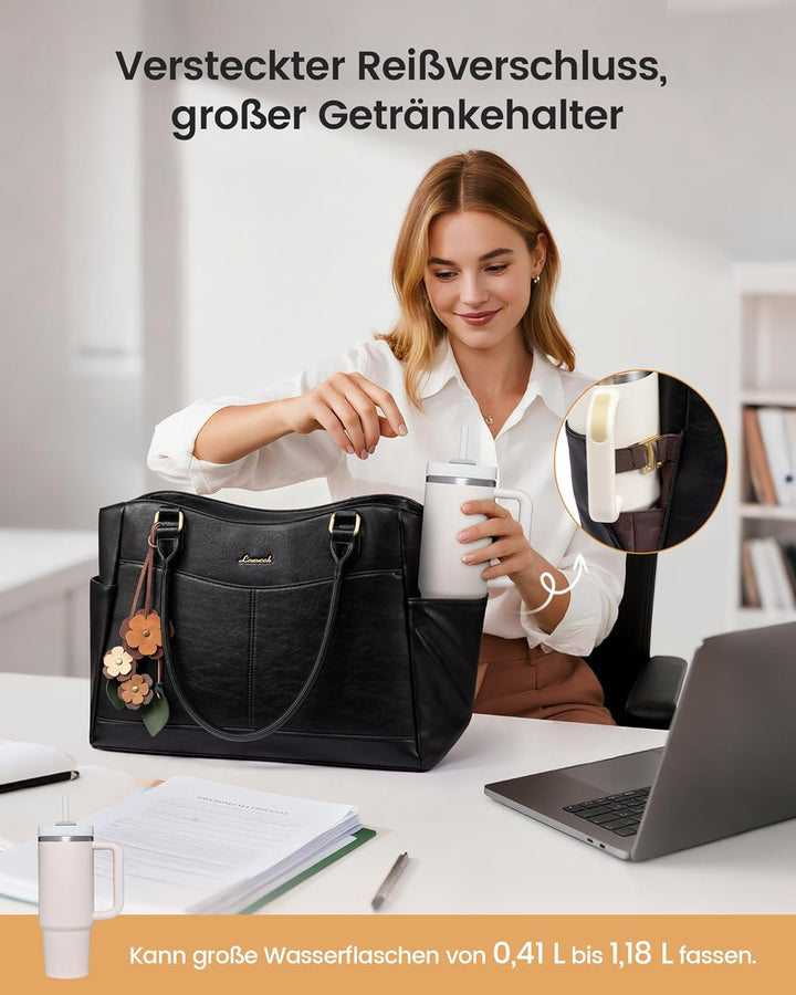 LOVEVOOK Laptoptasche Damen 15,6 Zoll, Arbeitstasche Shopper Tasche Handtasche Gross, Elegant Lehrer