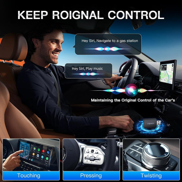 CARabc Wireless CarPlay Adapter,Umstellung von kabelgebundenem auf drahtloses CarPlay,Plug and Play,