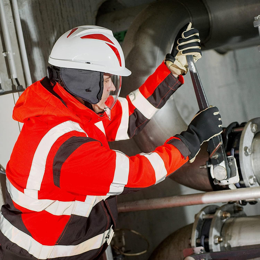MSA MSA-KAS-Vg950_W Helm für Elektriker, Weiss &amp; Ansell ActivArmr E014B Elektriker-Schutzhandschuhe,