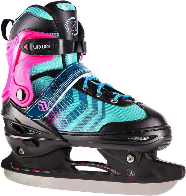 Nils Extreme 4-In-1 Inliner Eishockey Devin, Farbe:Schwarz-Violett, Grösse:S(29-33)