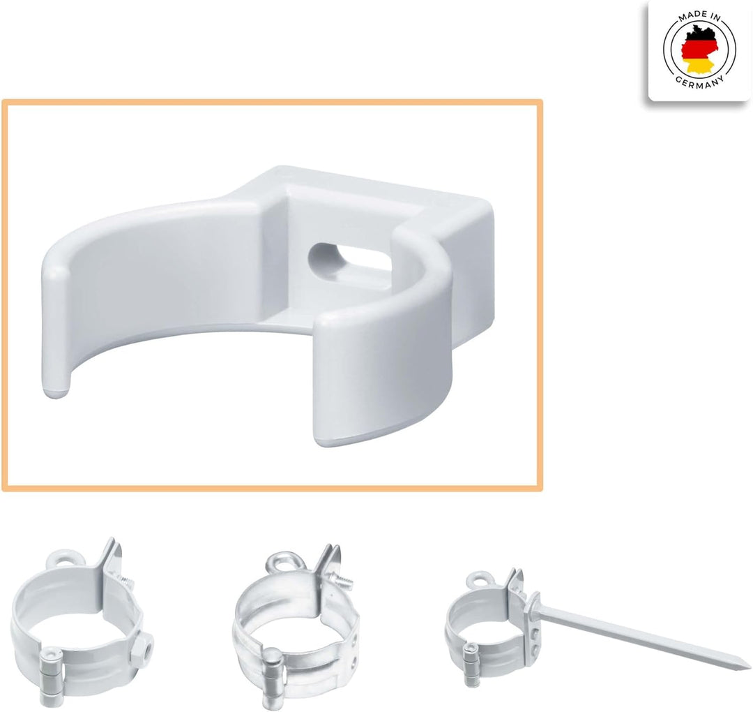 INEFA Rohrschelle Clip, PVC-U DN 50, 25 Stück Weiss Fallrohrschelle, Dachrinnenzubehör, einfache Mon