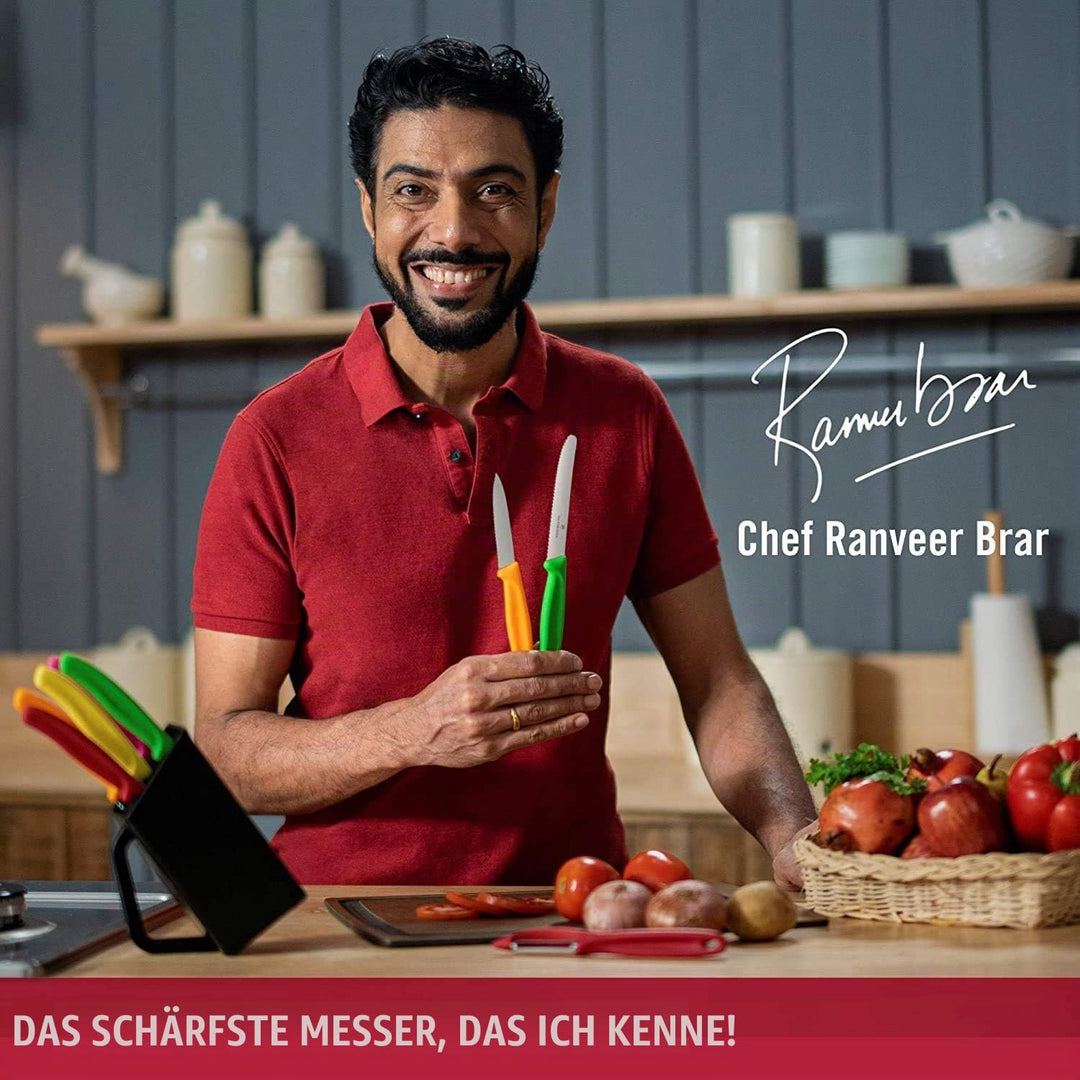 Victorinox Swiss Classic Messerblock für Steak- und Pizzamesser, 4-teilig gefüllt, Messer-Aufbewahru