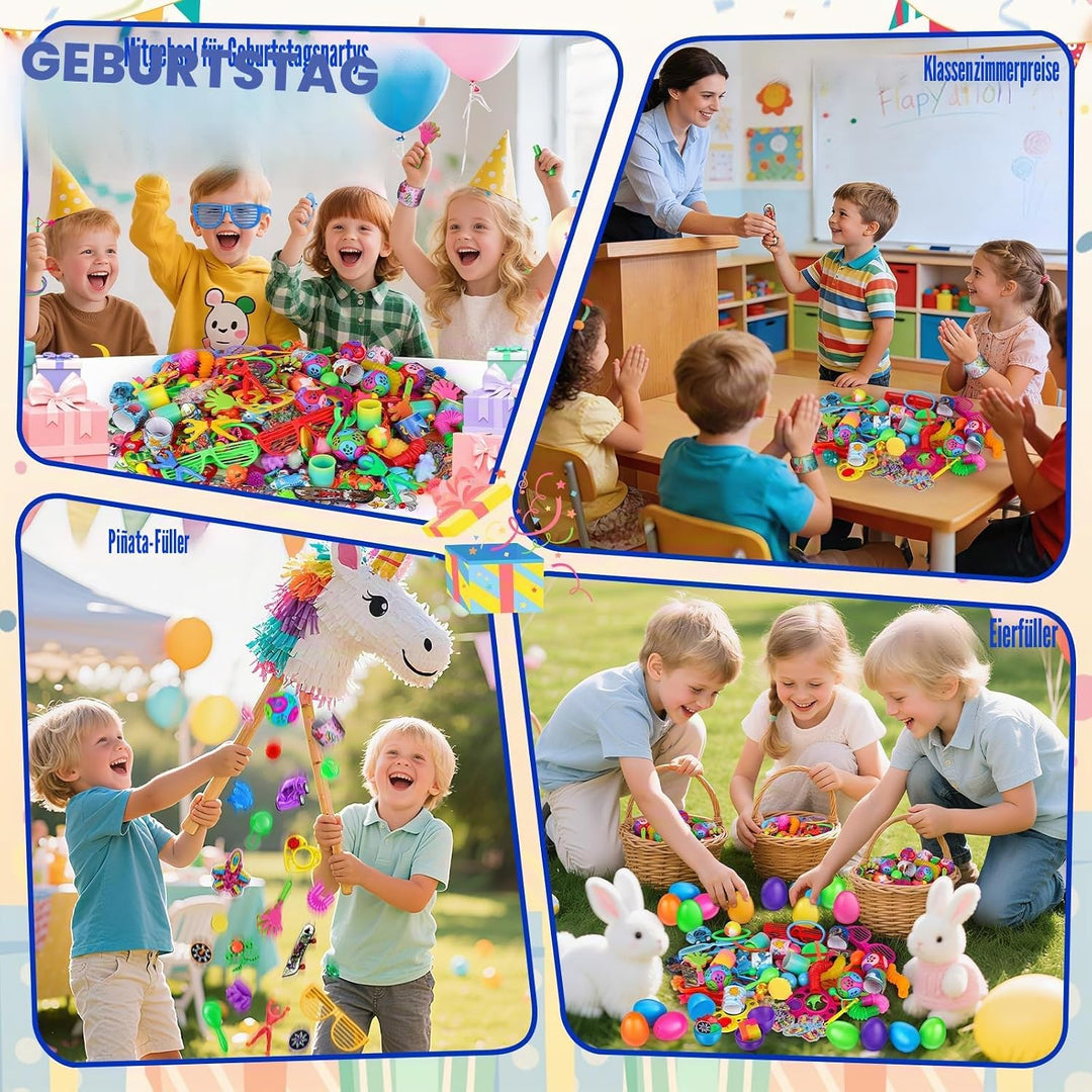 nicknack Mitgebsel Kindergeburtstag Mädchen Junge, 300Stück Kindergeburtstag Piñata Füllung Spielzeu