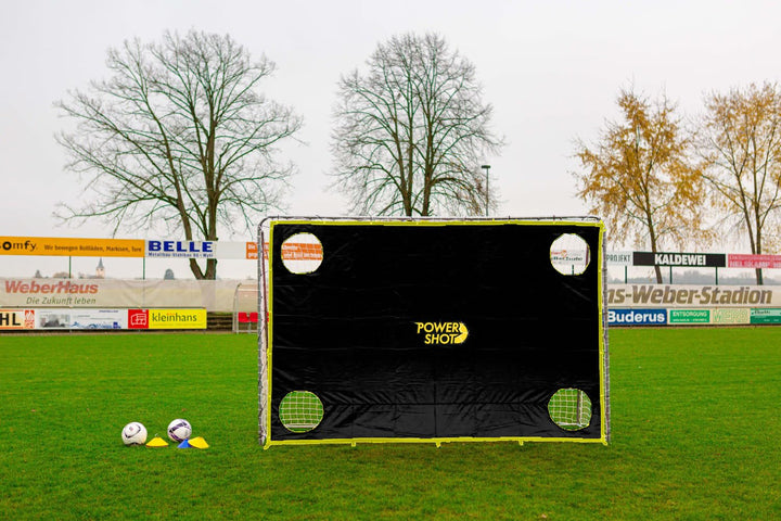 POWERSHOT Fussballtor Profi - 1,8 x 1,2m - aus uPVC - WETTERFEST - Inkl. Klicksystem und Zubehör 1,8