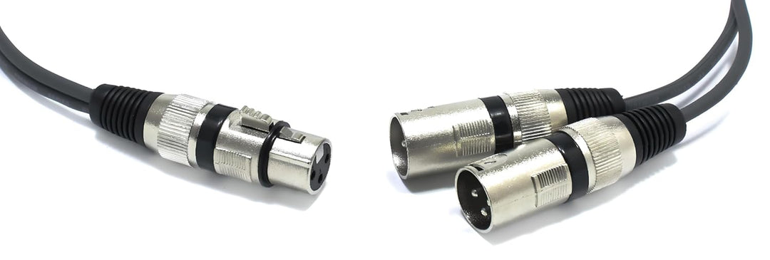 XLR Splitter 1.5m Audio Adapter Buchse auf 2x XLR Stecker 3 Polig Splitterkabel Y-Kabel Vertailer We