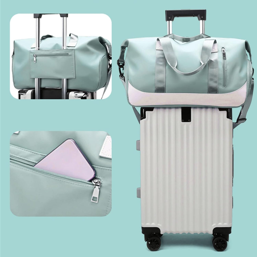 Sporttasche Damen Herren Reisetasche mit Schuhfach und Nassfach Gross 40L, Faltbar Wasserdicht Fitn