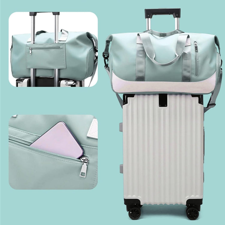 Sporttasche Damen Herren Reisetasche mit Schuhfach und Nassfach Gross 40L, Faltbar Wasserdicht Fitn