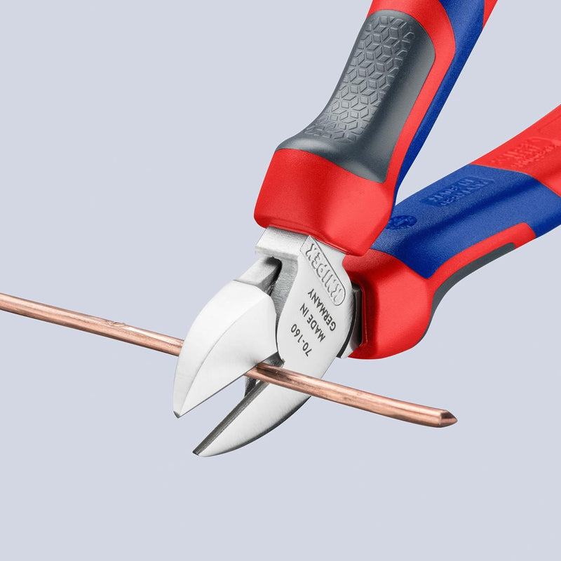 KNIPEX 70 05 160 SB Seitenschneider mit Comfort-Griffen verchromt verchromt Mit Mehrkomponentenhülle