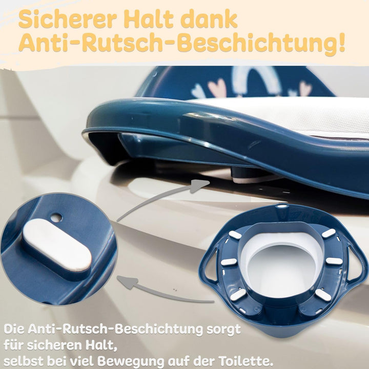 Kinder Toilettensitz mit Sitzpolsterung und Griffen! Toilettenaufsatz für Kinder ab 2 Jahre mit Anti