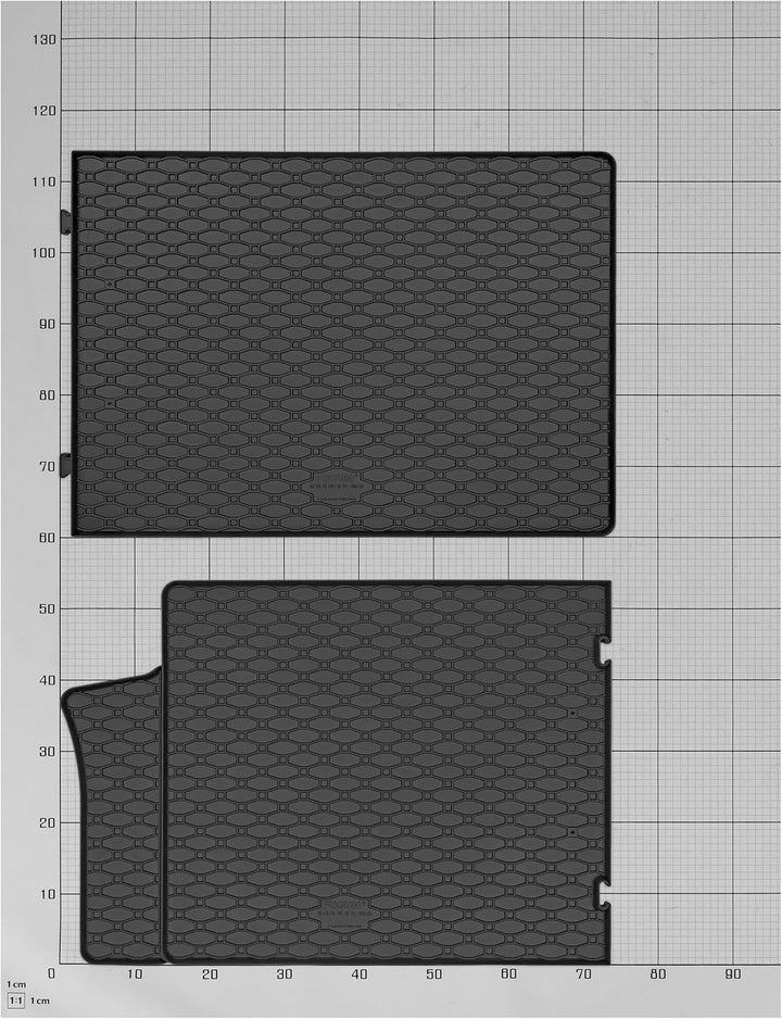 Gummifussmatten und Kofferraumwanne EIN Set passend für Ford Transit Custom 2 Sitzer ab 2024- + Tunn
