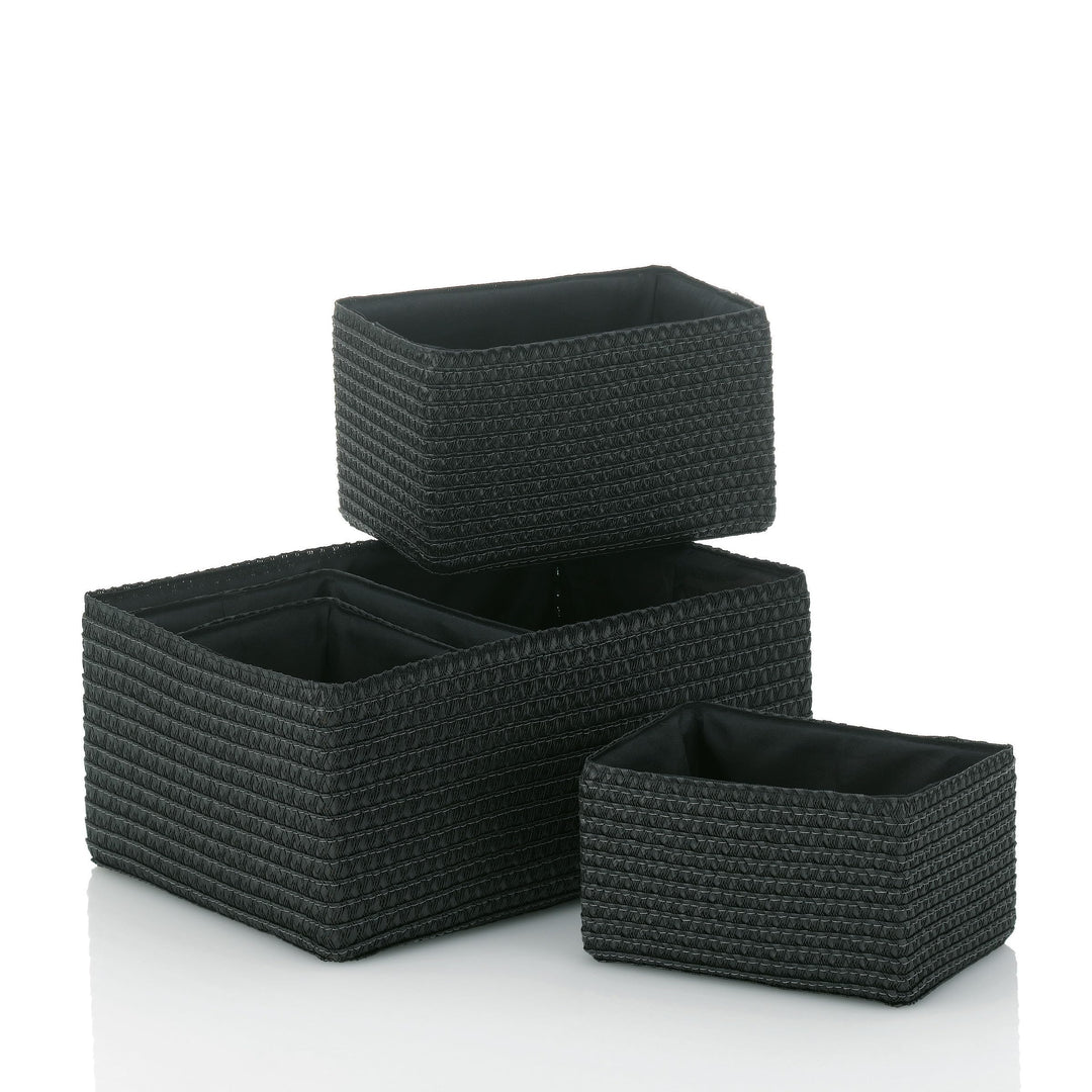 Kela 21780 Korb-Set 5tlg, Unterschiedliche Grössen, PP-Kunststoff, Rimossa, Schwarz 5-teilig Schwarz