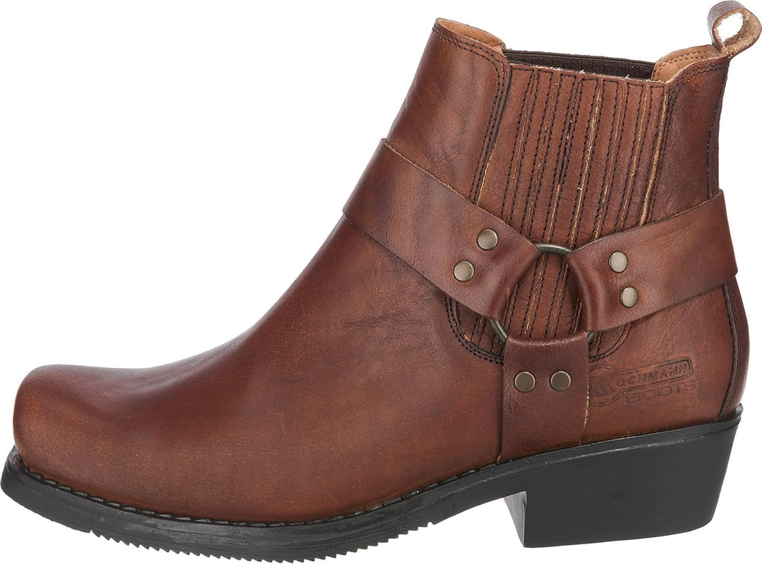 City Biker Westernstiefel Kurzstiefel Motorrad Stiefel Biker Braun 44