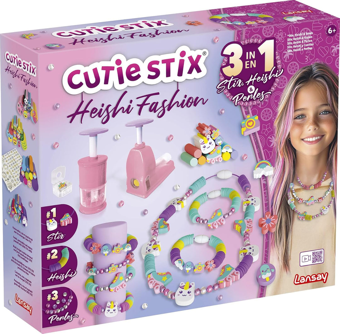 Lansay | Cutie STIX – HEISHI Fashionista | 3‑in‑1 sieradenset met snij‑ &amp; boormal, stix en heishi kr