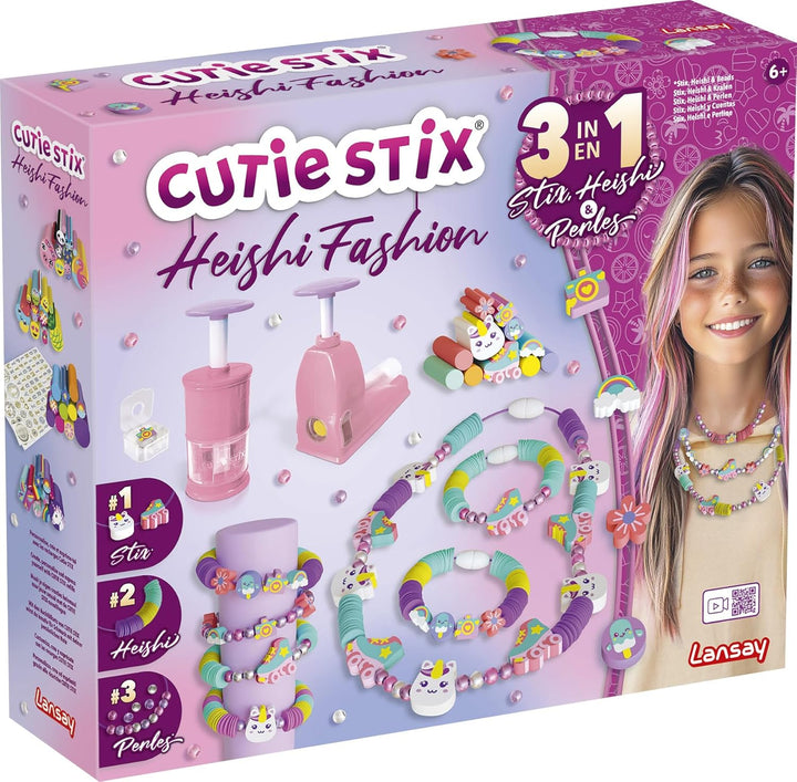 Lansay | Cutie STIX – HEISHI Fashionista | 3‑in‑1 sieradenset met snij‑ &amp; boormal, stix en heishi kr