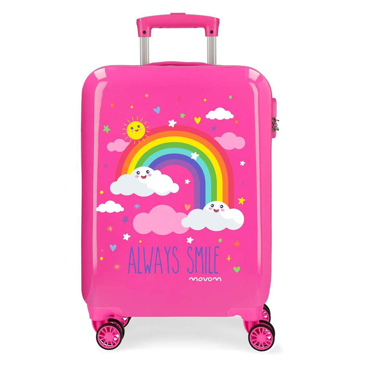 Enso Arcoiris Always Smile Kabinenkoffer Rosa 38x55x20 cms Hartschalen ABS Kombinationsschloss 35L 2