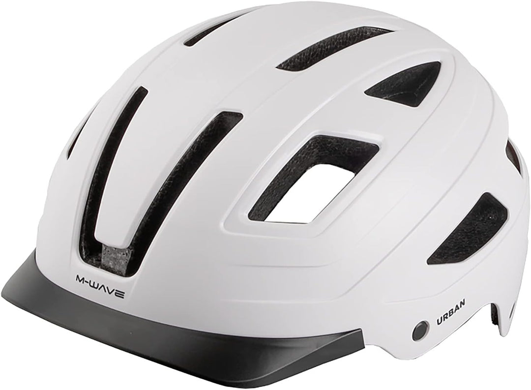M-Wave Unisex-Adult URBAN Helm für Erwachsene/Jugendliche L, 59 - 61 cm Ohne Rücklicht Weiss, L, 59