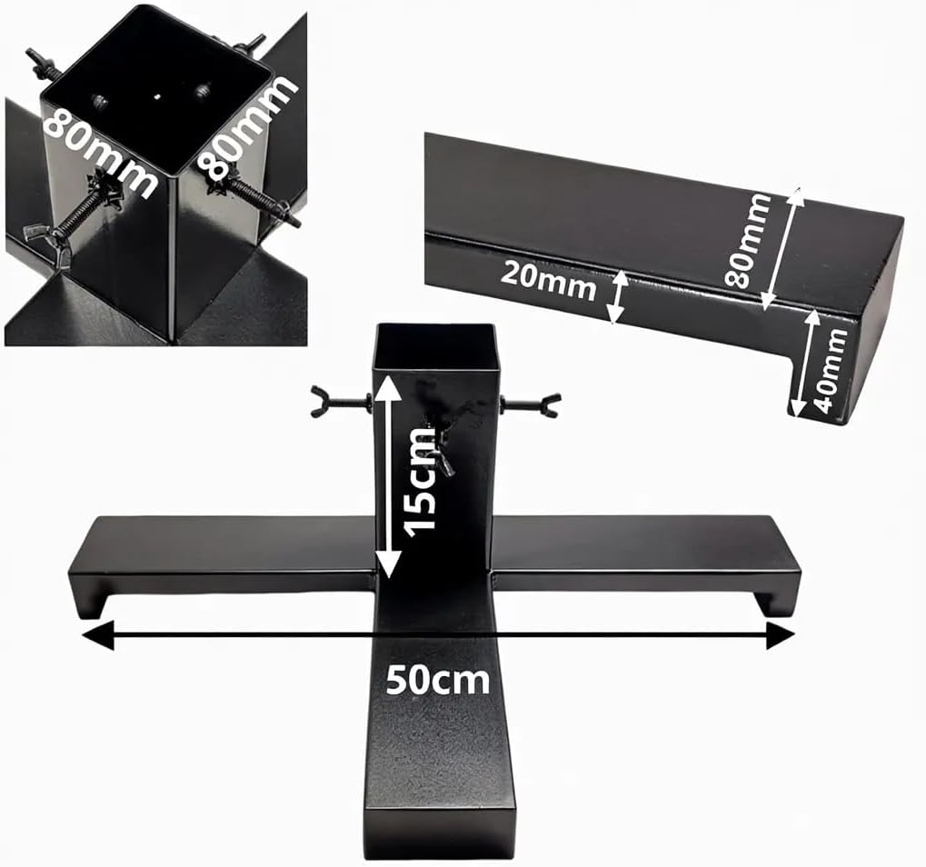 ProfiPVC Weihnachtsbaumständer 50x50 cm Stabiler Metall Standfuss für lebende Tannen Fichten Kiefern