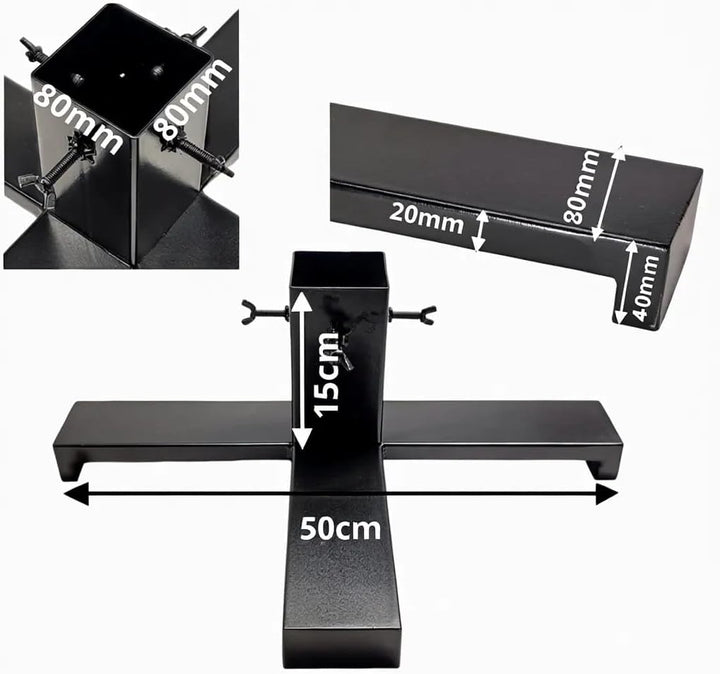 ProfiPVC Weihnachtsbaumständer 50x50 cm Stabiler Metall Standfuss für lebende Tannen Fichten Kiefern