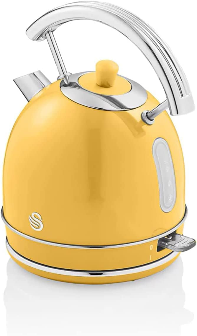 Swan Retro Elektrischer Wasserkocher 1,8 Liter, Vintage Design, Abschaltautomatik Strix Controller,