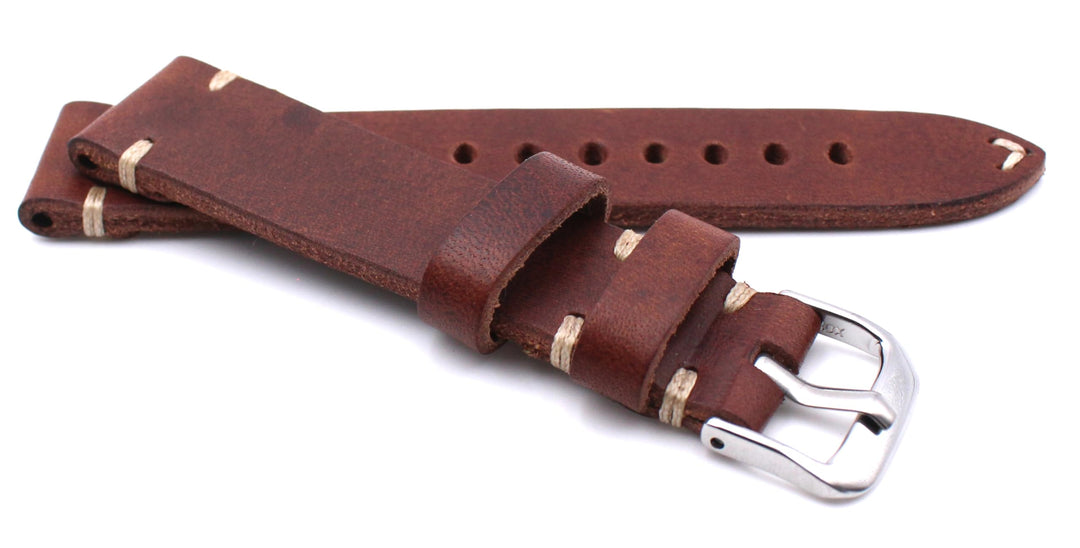 Sulla RIOS 1931 Herren Leder Deutsch Uhrenarmband Vintage 22 mm dunkel Braun 22/18mm