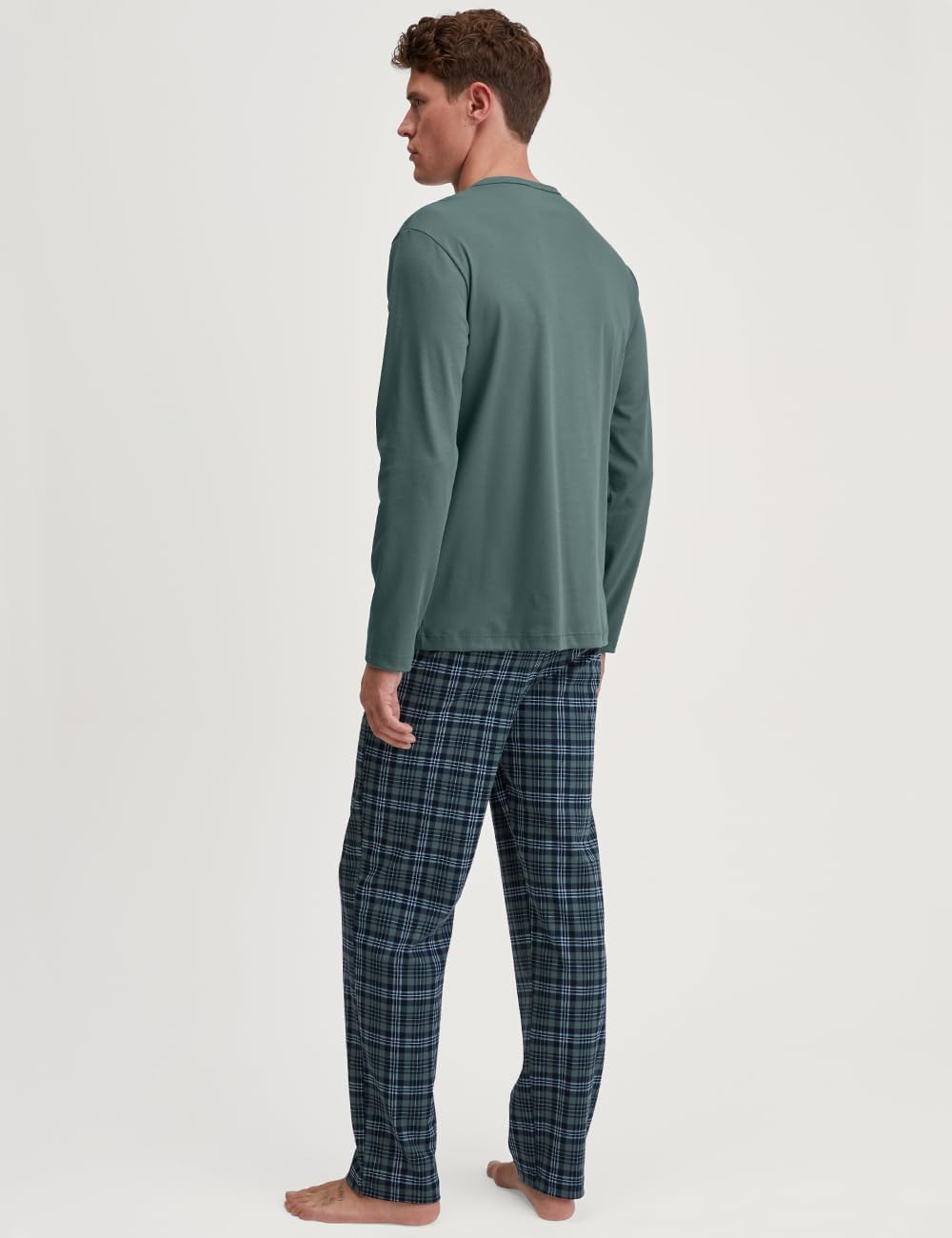 CALIDA Relax Streamline Pyjama, Schlafanzug, lang Herren, aus 100% Baumwolle 52-54 Dark Glen, 52-54