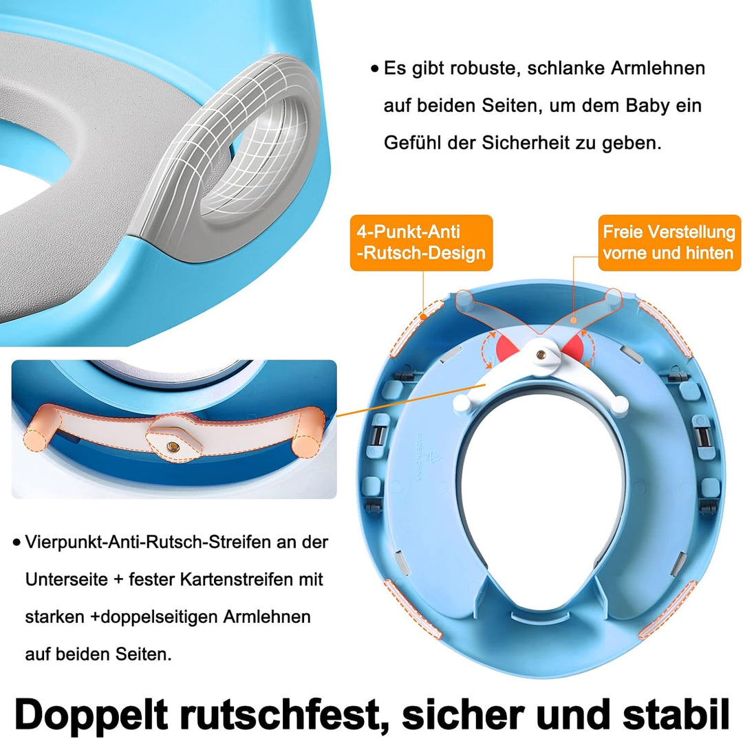 Kinder Toilettensitz WC-Sitz Töpfchen Training Sitze Kloaufsatz, Blau, Blau