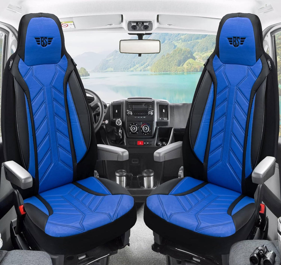 BREMER SITZBEZÜGE Wohnmobil Schonbezüge für FIAT Ducato Jumper Boxer DPL506 DPL506 - Schwarz/Blau, D