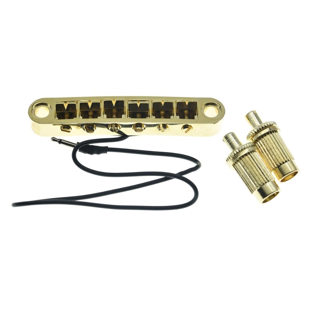 KAISH Tune-o-Matic Piezo Gitarre Bridge Pickup LP Piezo Guitar Bridge Pickup für Les Paul Gold, gold