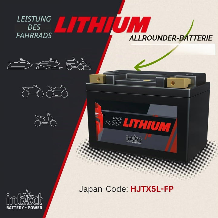 INTACT Li-08 Lithium 1,6Ah Bike Power Motorradbatterie 12,8V