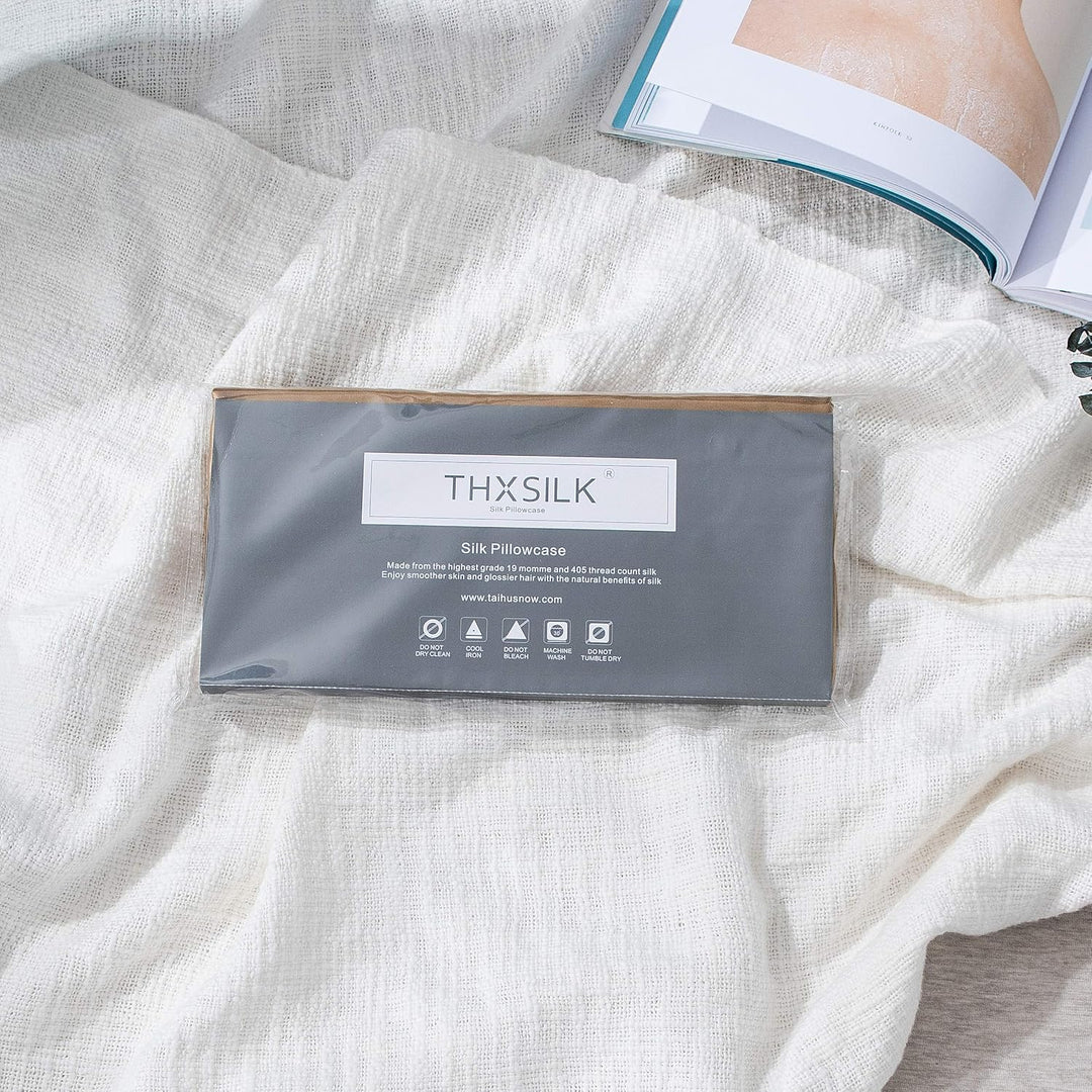 THXSILK 22 Momme Seide Kissenbezug - 100% Seide Kopfkissenbezug Sofakissenbezug Kinderwagen - Anti m
