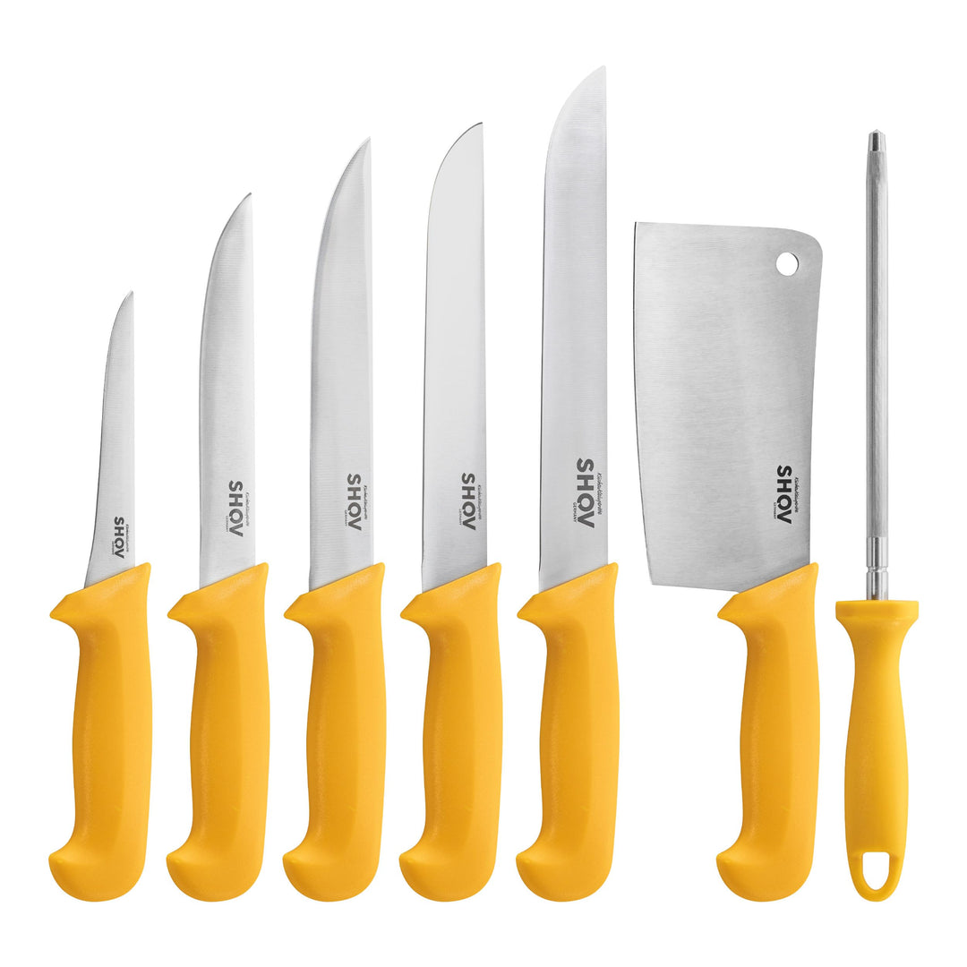 Shov Küchenmesser Set – Premiumqualität | Profi Küchenmesser | Kochmesser Set | Fleischmesser | Ausb