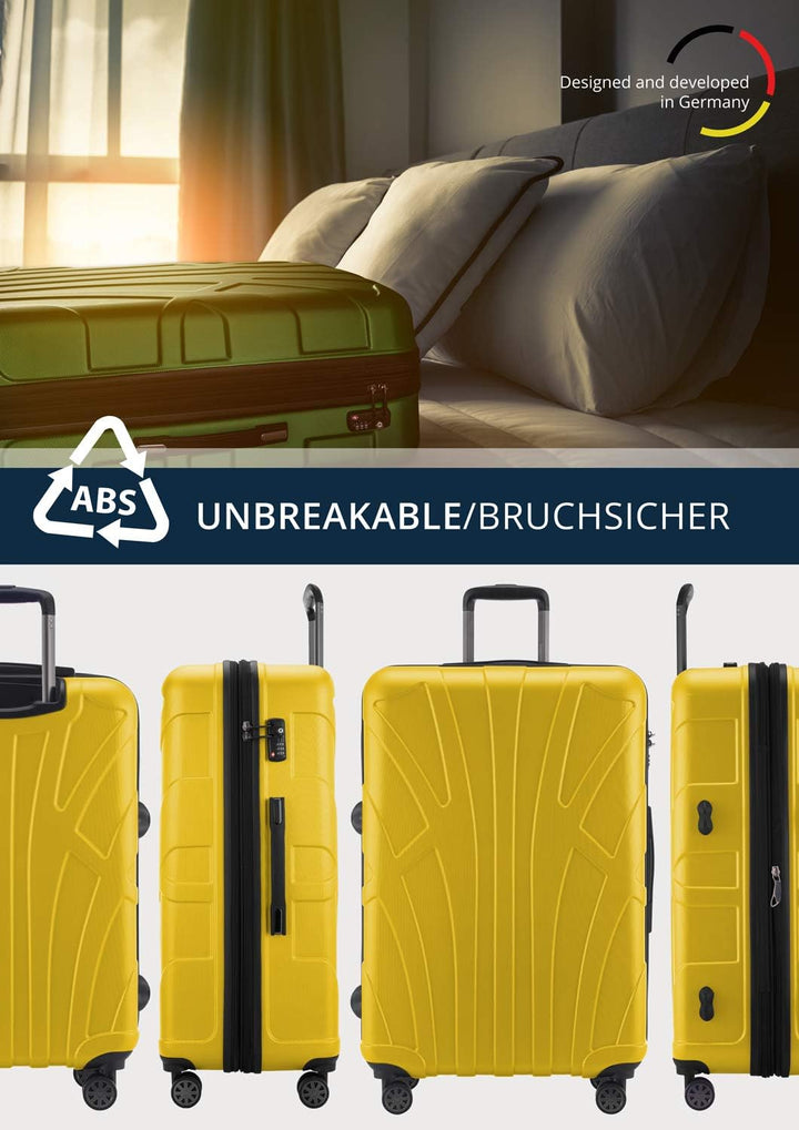Suitline grosser Hartschalen-Koffer Koffer Trolley Rollkoffer XL Reisekoffer, TSA, 76 cm, ca. 96-110