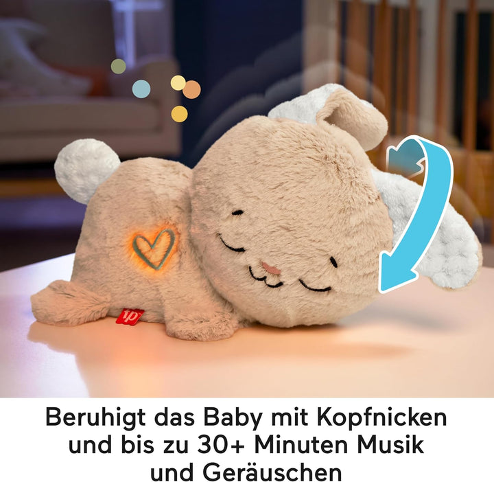 Fisher-Price Schlummer Häschen - tragbares Plüschspielzeug mit Musik und Licht für Neugeborene, Baby