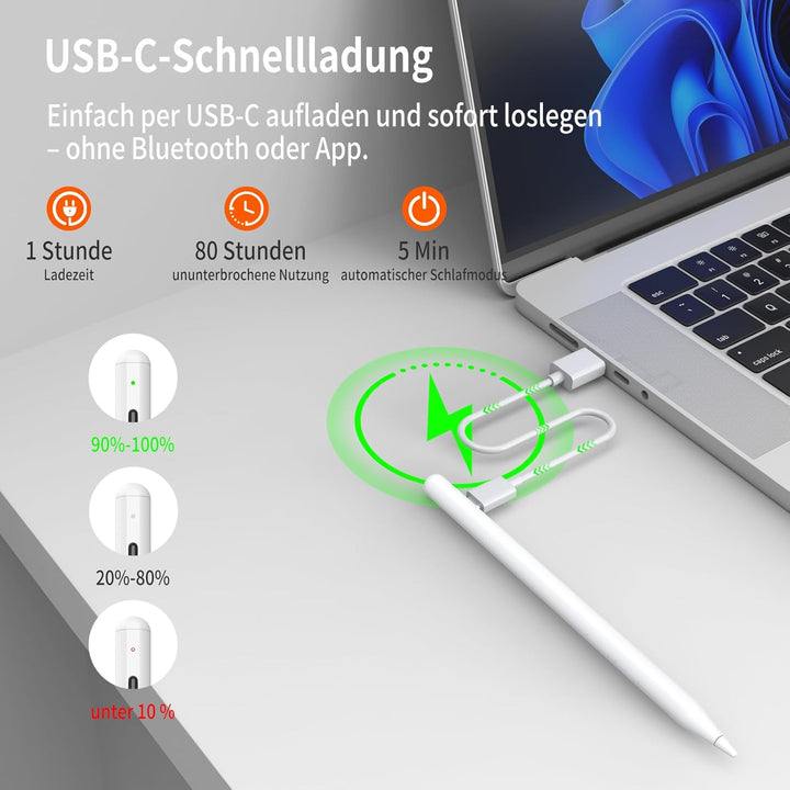 ANYQOO Eingabestift für Surface mit 4096 Druckstufen, Magnetischer Stift mit Handflächenerkennung, W