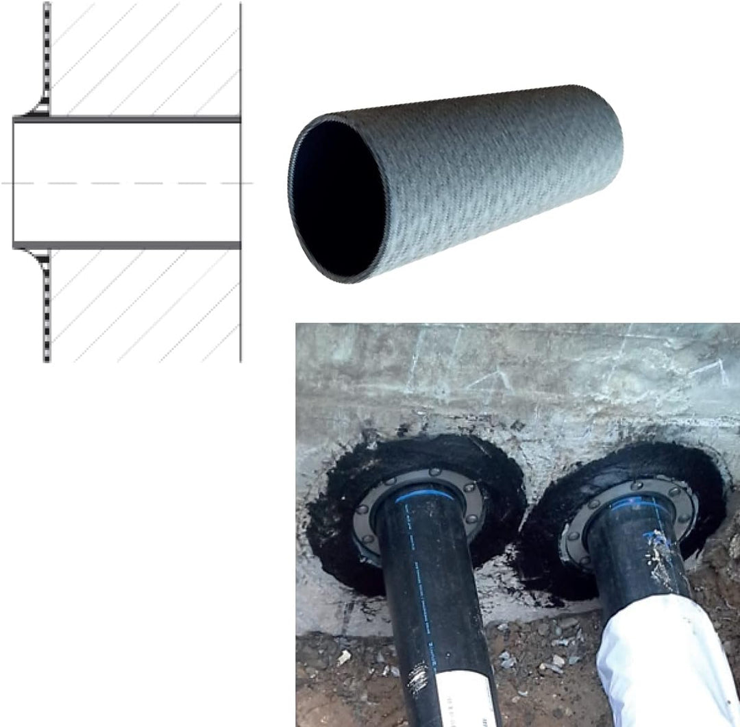 WITTKOWARE Mauerhülse (Futterrohr) für Mauerdurchführung 125mm, Kunststoff, Länge 40cm Für Dichtung