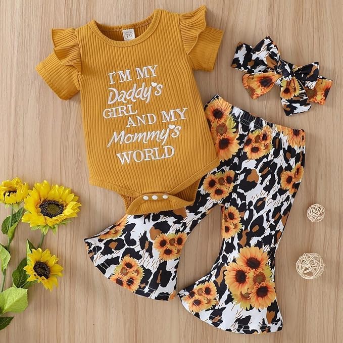 Neugeborene Baby Mädchen Kleidung Mama Sprüche Mama Mini Strampler Top Hose Outfit Set mit Stirnband