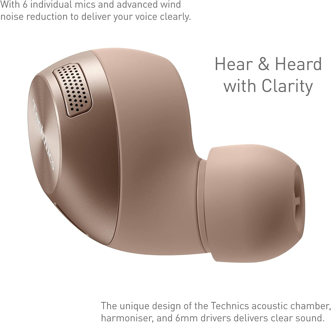Technics EAH-AZ40E-N In-ear Kopfhörer Bluetooth, bequemer Kopfhörer mit integriertem Mikrofon, anpas