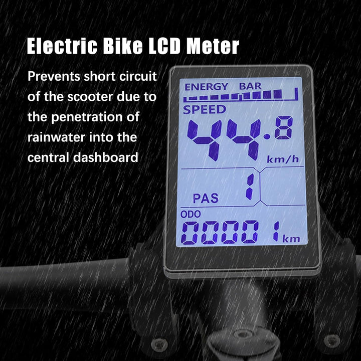 Elektrofahrrad LCD Display, 24V 36V 48V 60V 5-polig Elektrofahrrad-LCD-Messgerät mit Wasserdichter S