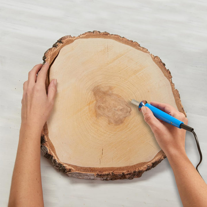 Grosse Holzscheiben zum Basteln oder Dekorieren - 10 Stück naturbelassene Baumscheiben ca. 25 cm (23
