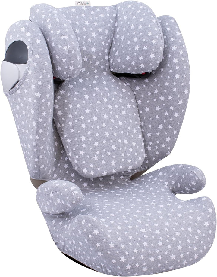JYOKO Kids Bezug für Autositz Kompatibel mit Cybex Solution M und Pallas B - Fix (White Star), WHITE