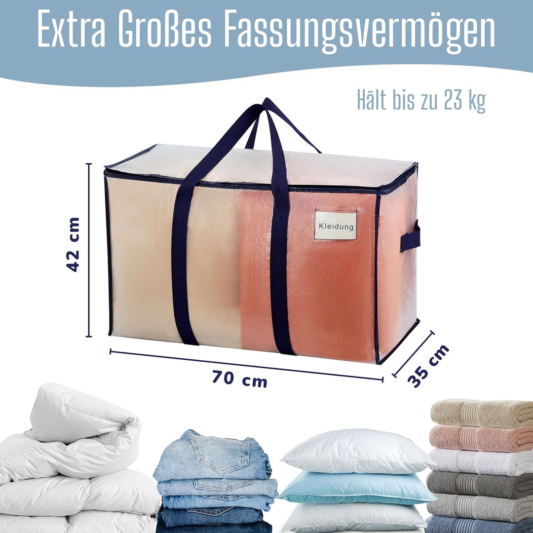 VENO 2-er Pack extra grosse Reisetaschen mit Reissverschlüssen, strapazierfähig, Umzugsbox-Alternati