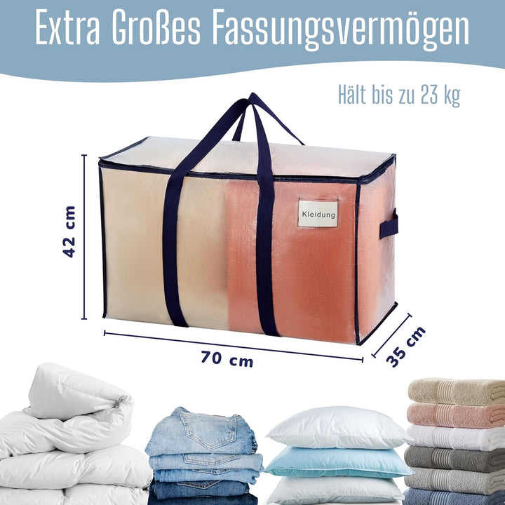 VENO 2-er Pack extra grosse Reisetaschen mit Reissverschlüssen, strapazierfähig, Umzugsbox-Alternati
