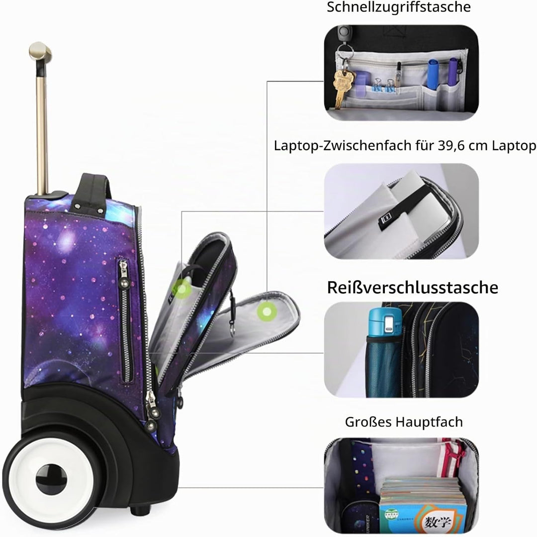 Laptoptasche mit Rollen für 15,6 Zoll Laptops, Krankenschwestertasche auf Rädern, Rollkoffer, T5 - G