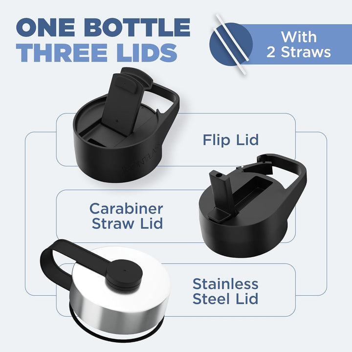 Iron Flask Sports Water Bottle - 40 Oz, 3 Lids (Straw Lid), Leak Proof, Vacuum Insulated Stainless S